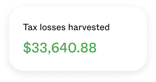 An example screenshot of tax losses harvested