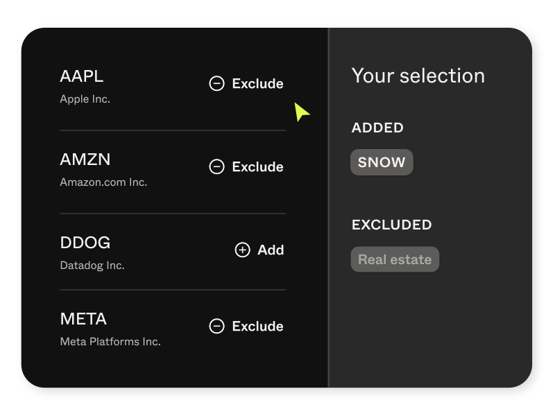 video screenshot showing index customization